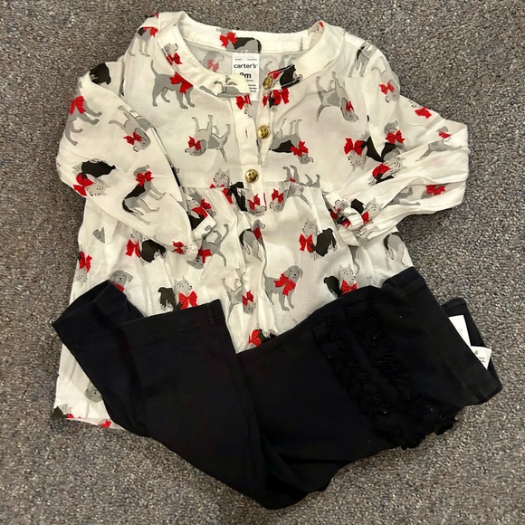 Carter's Other - Carter's Red and Black Dog Print Outfit